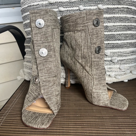 Azalea Wang Denim Open Toe Bootie - Picture 4 of 10